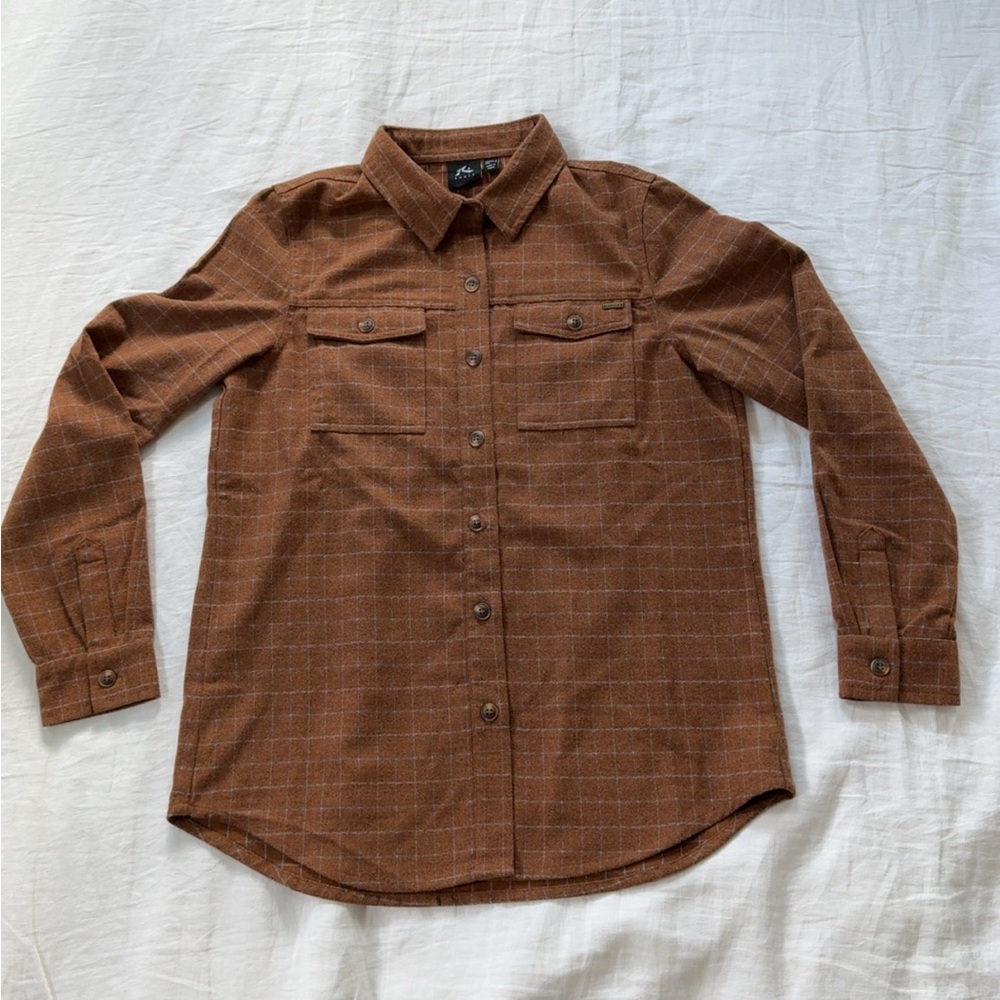 Rusty Wool Blend Brown Casual Button Down Shirt Jacket